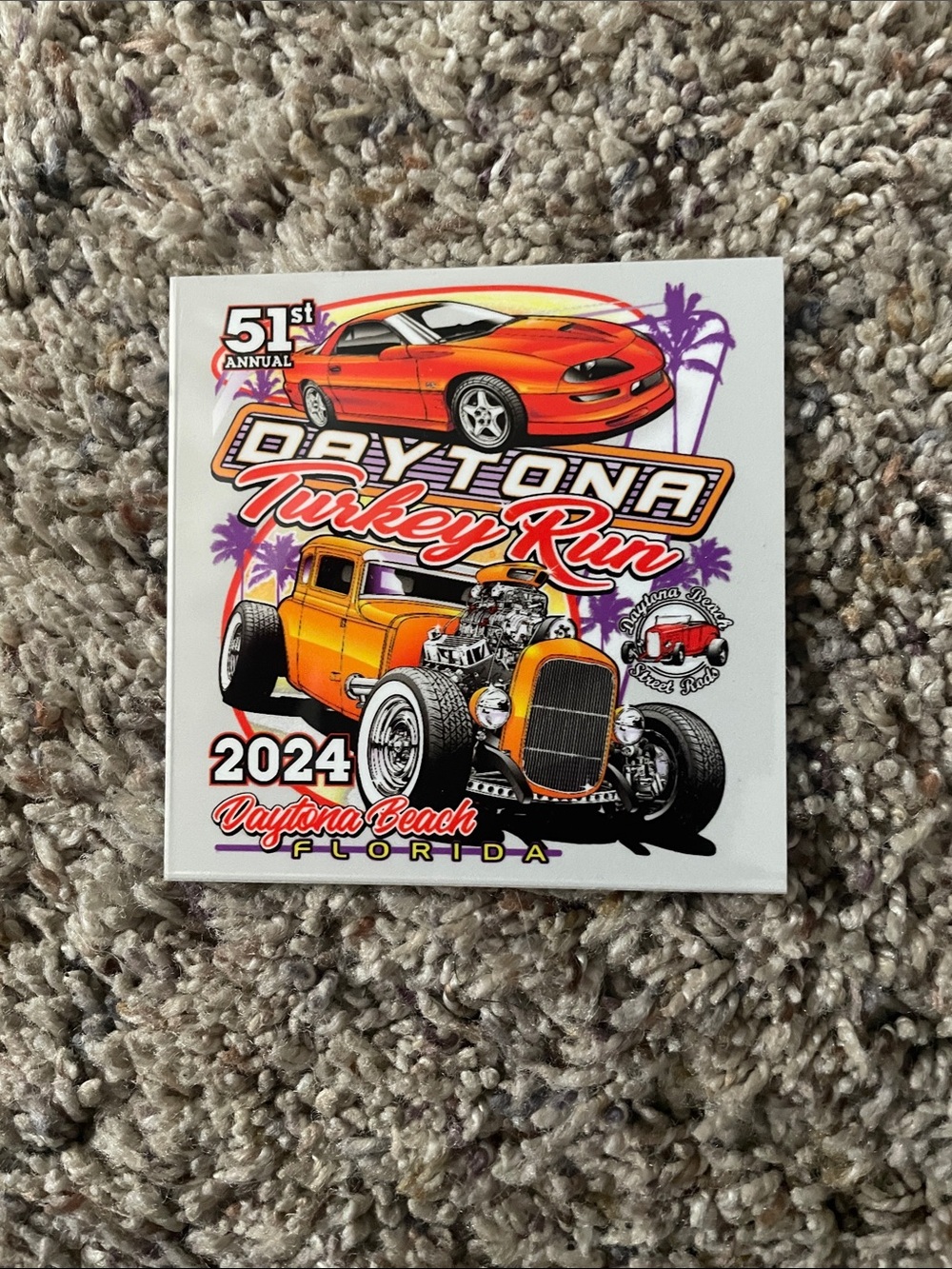 2024 51st Anniversary Daytona Turkey Rod Run Dash Plaque, NEW